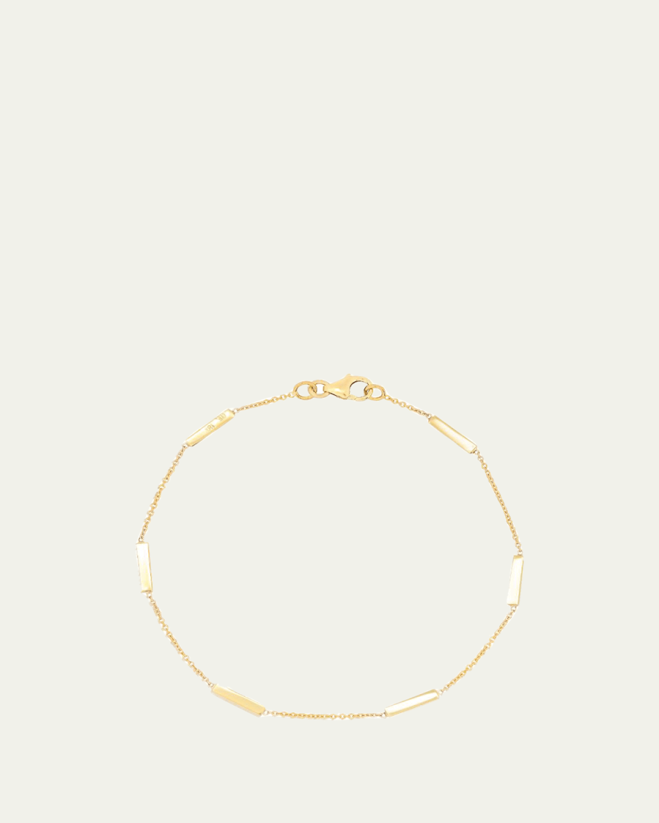 18K Bar By-the-Inch Bracelet on 14k Chain